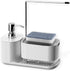 LUNHAJIN Kitchen Soap Dispenser Set with Tray and Sponge Holder, Dish and Hand
