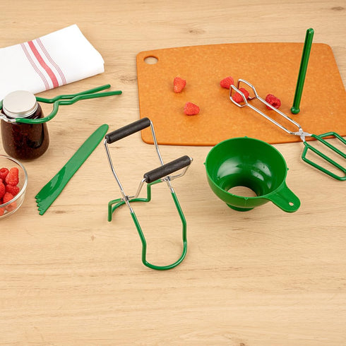 Met Lux 6-Piece Canning Utensil Set, Durable Canning Tool Kit with Vinyl-Coated Jar Tong, Lifter, Wrench, and More