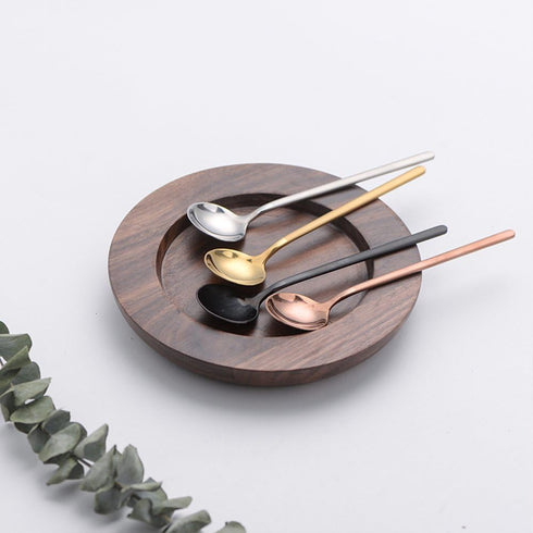 12 PCS Vogue Mini Espresso Spoons, 18/8 Stainless Steel, 5.2 Inches for Coffee, Dessert, Ice Cream, Gold