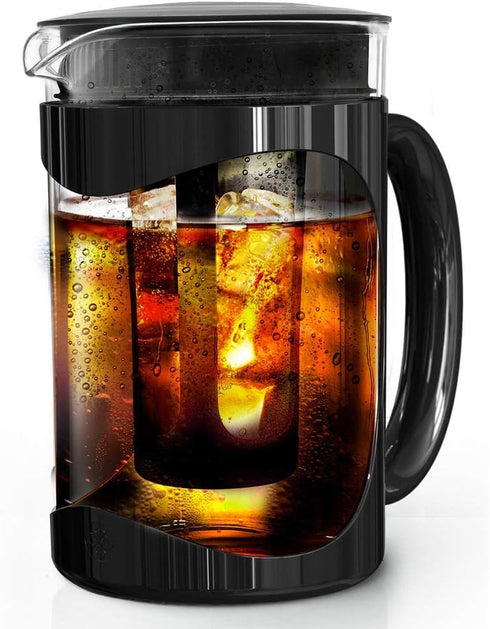 6 1.6 Primula Burke Deluxe Cold Brew Iced Coffee Maker, Comfort Grip Handle, Durable Glass Carafe, Removable Mesh