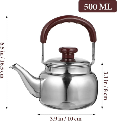 Stainless Steel 500Ml Whistling Tea Kettle with Cool Handle, Efficient Water Boiler for Home, Kitchen, Cafe, Suitable