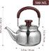 Stainless Steel 500Ml Whistling Tea Kettle with Cool Handle, Efficient Water Boiler for Home, Kitchen, Cafe, Suitable
