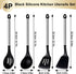 Pleafind 4-Pcs Silicone Cooking Utensils Set, Wok Utensils Set Include Wok Ladle, Slotted Spoon, Solid Spatula and Slotted Spatula, Silicone and Stainless Steel Kitchen Utensils, Dishwasher Safe by Pleafind