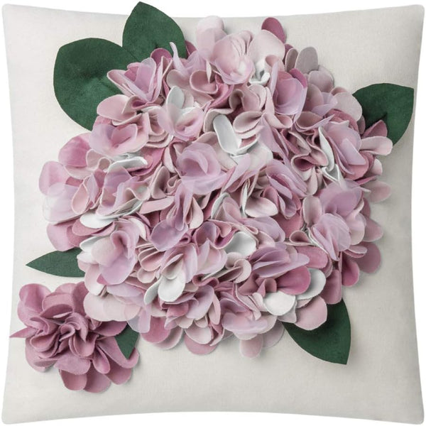 JWH 3D Flower Throw Pillow Cover Decorative Stereo Cushion Floral Pillowcase Colorful