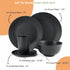 Homienly Wheat Straw Dinnerware Set,40-Piece Dish Set for 8, Dinner Plates, Dessert Plate, Cereal Bowls, Cups, Appetizer Plates,Reusable Dinner Plates Kids Plates and Bowls Sets,Black by Homienly