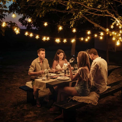 33 100 Star String Lights Plug in - ft LED Star Fairy String Lights with Remote and Timer, Waterproof for Bedroom Porch