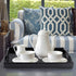MDLUU Plastic Serving Tray, Ottoman Tray with Cutout Handles, Rectangle Butler Tray for Breakfast in Bed, Coffee Table