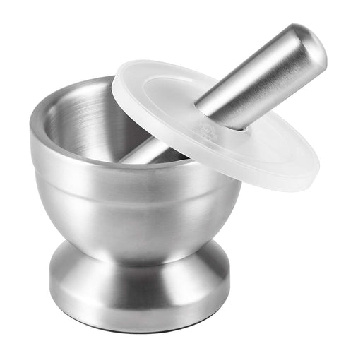 Stainless Steel Mortar and Pestle Set, Large Spices Herbs Grinder for Kitchen Lab, 18/8 Steel Crusher