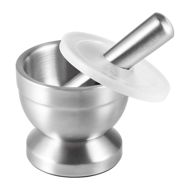 Stainless Steel Mortar and Pestle Set, Large Spices Herbs Grinder for Kitchen Lab, 18/8 Steel Crusher