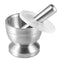 Stainless Steel Mortar and Pestle Set, Large Spices Herbs Grinder for Kitchen Lab, 18/8 Steel Crusher