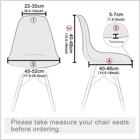 HAOYONG Mid Century Modern Dining Chair Covers, Printed Shell Chair Cover for Kitchen, Office, Set of 4