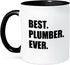 3dRose Best Plumber Ever Fun Plumbing Job Appreciation Gift Mug, Black Text, 11 oz