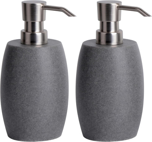 Clasin Home Sandstone Textured Resin Soap Dispenser with Metallic Pump and Waterproof