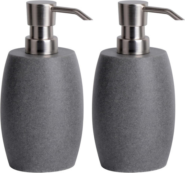 Clasin Home Sandstone Textured Resin Soap Dispenser with Metallic Pump and Waterproof