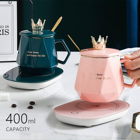 Set. Coffee Warmer for Desk with Mug Women's Day Valentines Morther's Day Birthday Gifts for Woman. Cup Warmer