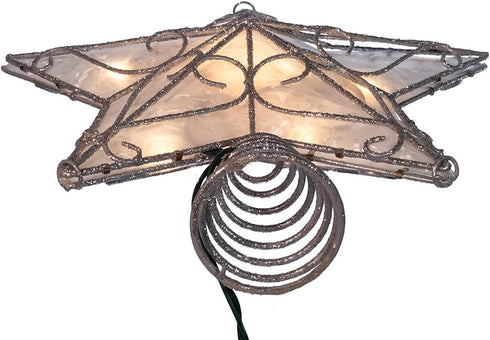 Kurt Adler UL 10-Light Metal Trimmed Capiz Inspired Star Treetop