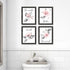 heilkee Pink Flower Wall Art Bathroom Decor, Set of 4 Grey Wall Pictures, Relax Soak Unwind Breathe Signs