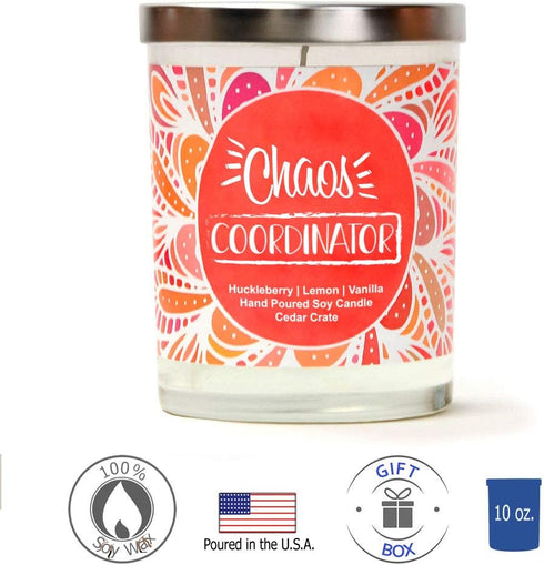 Chaos Coordinator | Huckleberry, Lemon, Vanilla | Luxury Scented Soy Candle, 10 Oz Jar, Made in USA