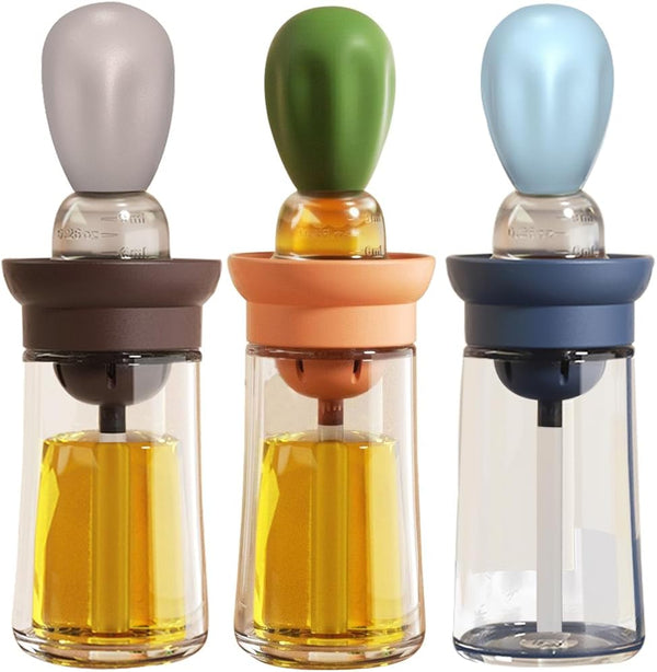 TINMIX Oil Dispenser with Brush - 3 Pack 2 IN 1 Olive