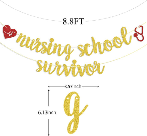 Congrats Nurse Graduation Banner - Nursing School Survivor