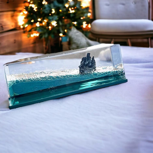 ZEshops Ghost Ship Black Pearl Ship in A Bottle Fluid Liquid Drift Bottle Living Room Decoration Acrylic Gift Floating
