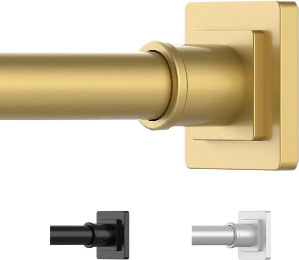Gold Shower Curtain Rod, 31-68 Inches, Non-Slip Tension Mounted, No Drill Adjustable Curtain Rod for Windows and