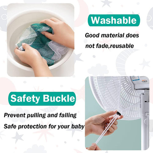 2 Pack Cartoon Fan Cover, Safety Fan Filters for Kids, Washable Finger Protector Summer Fan Guard