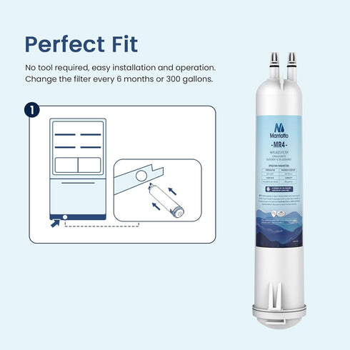 MARRIOTTO MRW4 Refrigerator Water Filter Compatible with EDR3RXD1, 4396841, 4396710 - 1 Pack