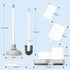 2 Pack Set Toilet Brush and Holder with Plunger, Crevice Cleaning Brush for Deep Cleaning, Space Saving Storage