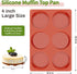 JOERSH 2-PK Silicone Egg Molds 4 Inch Jumbo Muffin Top Baking Pans, Non-Stick Large Disc Round Silicone Molds for Hamburger Bun, Corn Bread, Pie, Tart, Shortcake, Breakfast Egg Sandwich