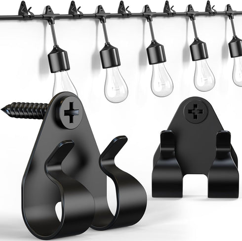 Lewufe Outdoor String Lights Clips, Stainless Steel Lights Hanger Hooks for Hanging