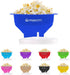 Collapsible Silicone Microwave Hot Air Popcorn Popper Bowl with Lid and Handles - Blue