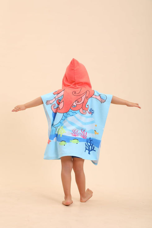 TEHALK 2-10 Swimming Mermaid Kids Hooded Beach Towels - Poncho Style, Years, & Pool Towels