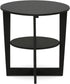 2-Tier Furinno JAYA Side Table, Round Modern End Table with Oval Tabletop, Night Stand, Bedside Table with Open Shelf