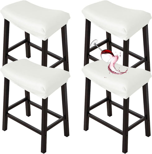 Bar Stool Cover Rectangle Set of 4 Waterproof PU Counter Height Bar