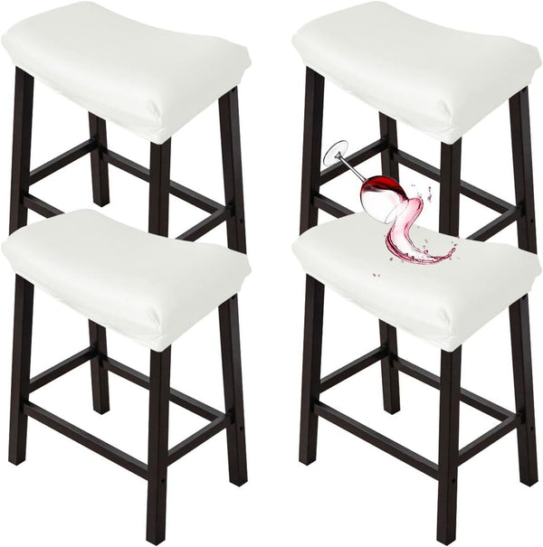 Bar Stool Cover Rectangle Set of 4 Waterproof PU Counter Height Bar