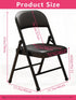 KAOCHA 1 Pack Commercial Bulk Folding Chairs with Padded Cushion, Single Black Steel Metal Frame Foldable Chair