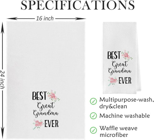 Great Grandma Gifts Towel, Waffle Weave Kitchen Dish Towel, Hand Towels, Tea Towels, Gifts for Great Grandma (16×24