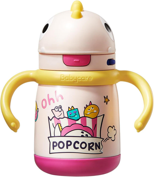 bc babycare Toby's Dinosaur Insulated Water Bottle - Leak-Proof Vacuum, Toddler Sippy Cup, Stainless