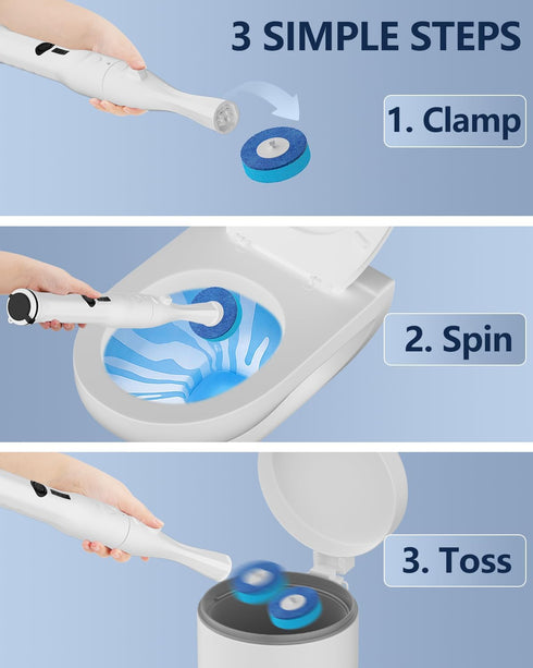 Set, 8 6 2 Leebein Electric Toilet Brush and Holder Electric Toilet Bowl Scrubber Kit with Replaceable Brush Heads