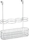 mDesign Metal Over Door Bathroom Hair Care & Styling Tool Organizer, Storage Basket for Hair Dryer, Flat Irons, Curling