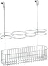 mDesign Metal Over Door Bathroom Hair Care & Styling Tool Organizer, Storage Basket for Hair Dryer, Flat Irons, Curling