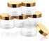 SATINIOR 6 Pack 2 oz Plastic Jars with Lids, Wide-mouth Refillable Leakproof Round Empty Jars for Travel