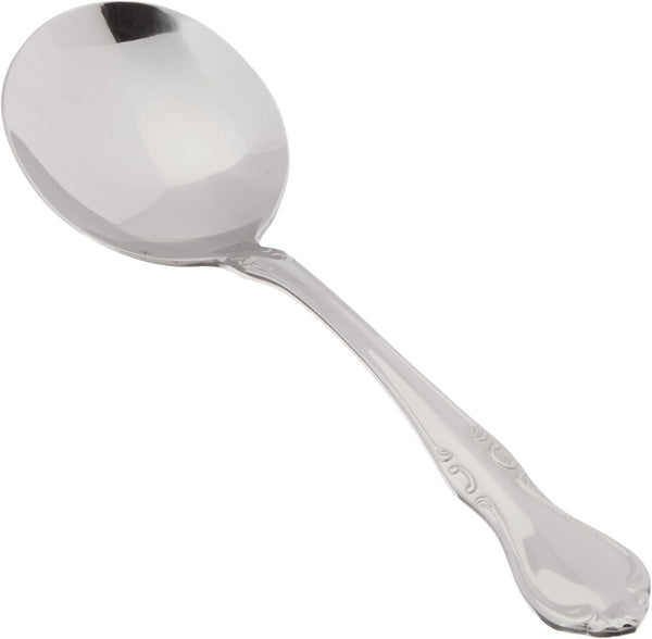 Winco Chantelle 12-Piece Bouillon Spoon Set, 18-8 Stainless Steel