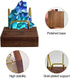 Adjustable Brass Crystal Display Stand with Walnut Base for Mineral Specimens, Rock Display Easel Metal Holder
