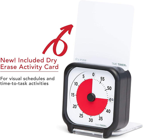 Time Timer 3 inch Visual Timer — 60 Minute Kids Desk Countdown Clock with Dry Erase Activity Card, for Classroom and