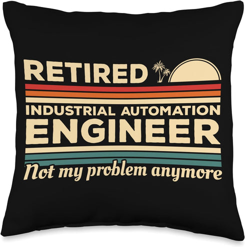 Retired Industrial Automation Engineer Throw Pillow, Multicolor, 16x16