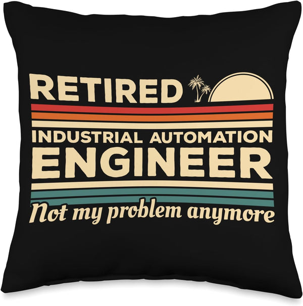 Retired Industrial Automation Engineer Throw Pillow, Multicolor, 16x16