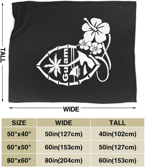 Guam Flower Hibiscus Decal Throw Blanket - Ultra-Soft Cozy Lightweight Micro Sherpa Plush Fleece for All Season 50"x40"