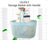 UUJOLY Plastic Organizer Storage Baskets with Handles - Shower Caddy Bins for Bathroom and Kitchen (Blue)